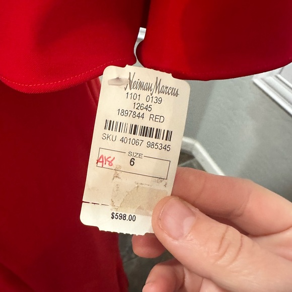 Neiman Marcus formal dress party prom gown red size 6 or small new with tag - Picture 5 of 7